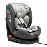 Scaun Auto Juju Total 360 i-Size pentru Bebei si Copii, 40-150 cm, 0-12 ani, Rotativ 360°, ISOFIX cu Top Tether, Gri - 1