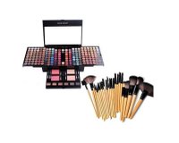 Trusa Profesionala de Machiaj Miss Rose cu 190 Culori + Set de 24 Pensule + Borseta Eleganta - 1