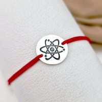 Bratara banut personalizata - simbol Fizica - Argint 925, snur reglabil diverse culori - 1