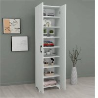 Dulap multifunctional cu 8 rafturi  culoare alb185x49x32 cm - 1