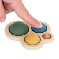 Jucarie senzoriala Petite&Mars Chill Out din silicon pentru copii, 11 cm, Verde, 6 luni+ - 1