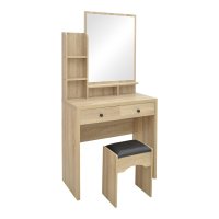 Masa de machiaj Cenzo Natural 80x40x155 cm - Eleganță și Funcționalitate - 1