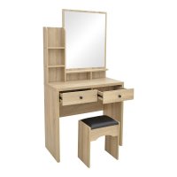 Masa de machiaj Cenzo Natural 80x40x155 cm - Eleganță și Funcționalitate - 2