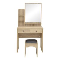 Masa de machiaj Cenzo Natural 80x40x155 cm - Eleganță și Funcționalitate - 3