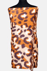 Esarfa cashmere animal print in nuante de caramiziu si bej - 1