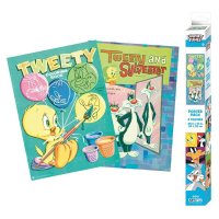 Set 2 Postere Chibi Looney Tunes - 52x38 - Tweety and Sylvester - 1