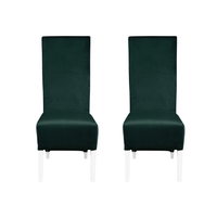 Set 2 scaune de living Vanessa cu picioare din lemn alb si stofa verde smarald, dimensiuni 47x60x110 cm - 1