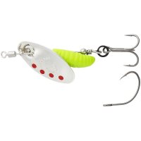 Lingurita Rotativa Savage Gear Spinner Grub Nr.0, Silver Red Lime, 2.2g - 1