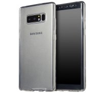 Husa Full TPU 360° (fata + spate) pentru Samsung Galaxy Note 8, Gri Transparent - 2