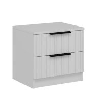 Noptiera KALE PLUS, 2 sertare, alb, 54x40x47 cm - 1
