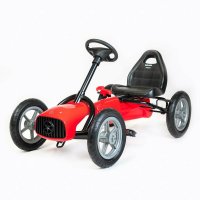 Kart cu pedale Baby Mix Go-Buggy pentru copii 5-8 ani, roti gonflabile, design ergonomic, culoare rosie - 1