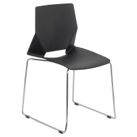 Scaun vizitatori HRC 627 negru - Plastic ABS cu baza metalica cromata - 1