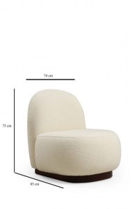 Fotoliu Tina Bouclet White - 5