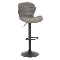 Scaun bar rotativ reglabil, imitatie piele intoarsa gri, model ABS 144 - 1