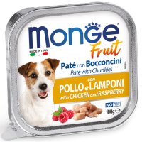 MONGE Fruit Pui si Zmeura, Hrană Umedă Fără Cereale pentru Câini, 100g, XS-XL - 2