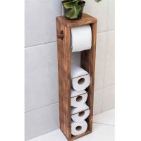 Stand suport toaleta, Estetik Homs, 65x15 cm, lemn natur - 1
