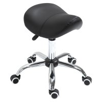 HOMCOM Scaun tip sa rotativ, reglabil pe inaltime, cu roti, pentru saloane si tatuatori, 52 x 53 x 49-61 cm, negru - 1