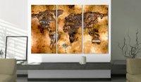 Tablou din plută - Shade of Gold [Cork Map] 120x80 cm - 2
