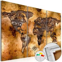 Tablou din plută - Shade of Gold [Cork Map] 120x80 cm - 1