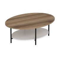Masa de cafea ELIS, finisaj stejar si alb, dimensiuni 90x60x36 cm - 1