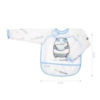 Baveta impermeabila cu maneci  Akuku Bursuc Albastru 33x35 cm,inchidere cu velcro,material EVA,buzunar larg pentru captarea resturilor - 1