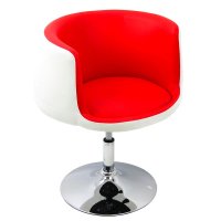 Scaun de bar ABS 113 rosu - Piele eco si cadru metalic - 1