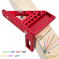 Vinclu 45º/90º CZAY®, Echer 3D, Unghiuri intre 22,5º si 90º, Precizie Ridicata, Rezistent la Rugina, 112*85*79 mm - 3
