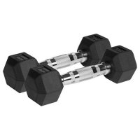 Gantere REBEL ACTIV RBA-2325-02, 2 x 2kg din Fonta Cauciucata, Negru - 1