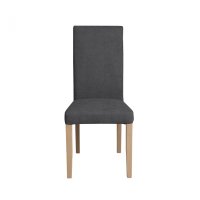 Scaun living TEO, picioare lemn natur, stofa gri inchis, 46x60x98 cm - 1