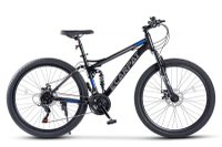 Bicicleta MTB Full-Suspension E-Carpat E2660A NegruGriAlbastru, 26 inch, 150-165 cm inch, greutate suportata 100 kg - 1