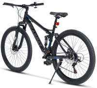 Bicicleta MTB Full-Suspension E-Carpat E2660A NegruGriAlbastru, 26 inch, 150-165 cm inch, greutate suportata 100 kg - 2