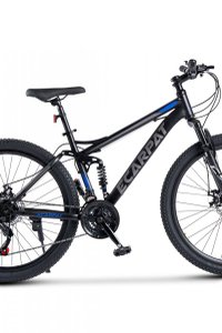 Bicicleta MTB Full-Suspension E-Carpat E2660A NegruGriAlbastru, 26 inch, 150-165 cm inch, greutate suportata 100 kg - 4
