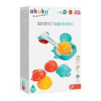 Jucarii de baie si cosulet Akuku,bile plutitoare cu orificii de scurgere - 4