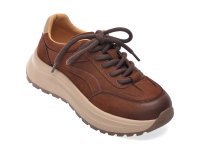 Pantofi sport maro GRYXX 68021 din nabuc pentru femei - 1