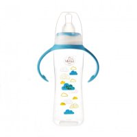 Biberon cu manere 250 ml si tetina silicon 6+ bleu - 2