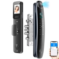 Yala inteligenta Smart cu recunoastere Faciala, Incuietoare cu Camera Video, Amprenta, Card, Parola, Cheie, Aplicatie - 1