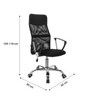 Scaun de birou Joel I mesh negru-rosu 60x60x109 cm - 8