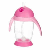 Cana de apa Bocioland cu pai si manere 300 ml 6 luni+ Pink - 6