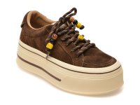 Pantofi sport GRYXX 7979 maro din piele intoarsa pentru femei - 1