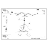 Lustra Lemmi Alb 26x8x20 cm - 6