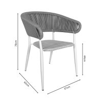 Scaun de grădină Raven Alb 57x62x78 cm - 4