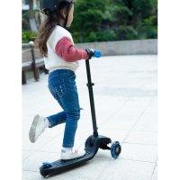 Trotineta Qplay Future albastru, 3 roti cu lumini LED, pliabila, ghidon reglabil, platforma antialunecare, greutate suportata 50 kg - 1