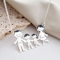 Lantisor Familie - 4 Membri - Argint 925 - 1