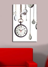 Ceas de perete decorativ din pânză 5070CS Multicolor 45x70 cm - 1