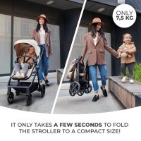 Carucior Kinderkraft NEWLY 3 in 1 Bej - Usor si Multifunctional - 7