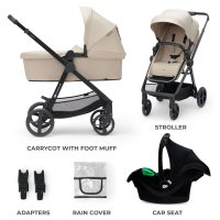 Carucior Kinderkraft NEWLY 3 in 1 Bej - Usor si Multifunctional - 2