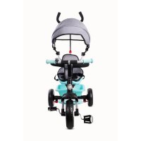 Tricicleta pentru copii Sun Baby 017 Fresh Turquoise Grey cu sezut reversibil 360, control al directiei, roti din spuma eva, suport pentru picioare pliabil - 1