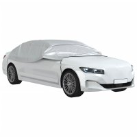 Husa auto partiala XL din PEVA, argintie, cu 4 carlige - 1