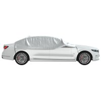Husa auto partiala XL din PEVA, argintie, cu 4 carlige - 5
