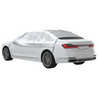 Husa auto partiala XL din PEVA, argintie, cu 4 carlige - 6